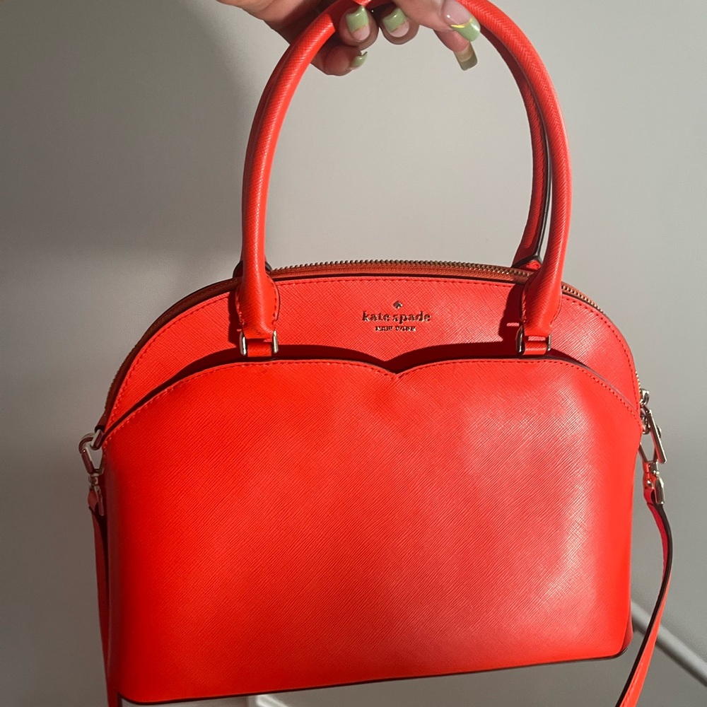 kate spade Red Scalloped Dome Satchel